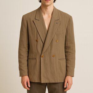 Vintage Giorgio Armani Men's Beige Blazer Size 38
